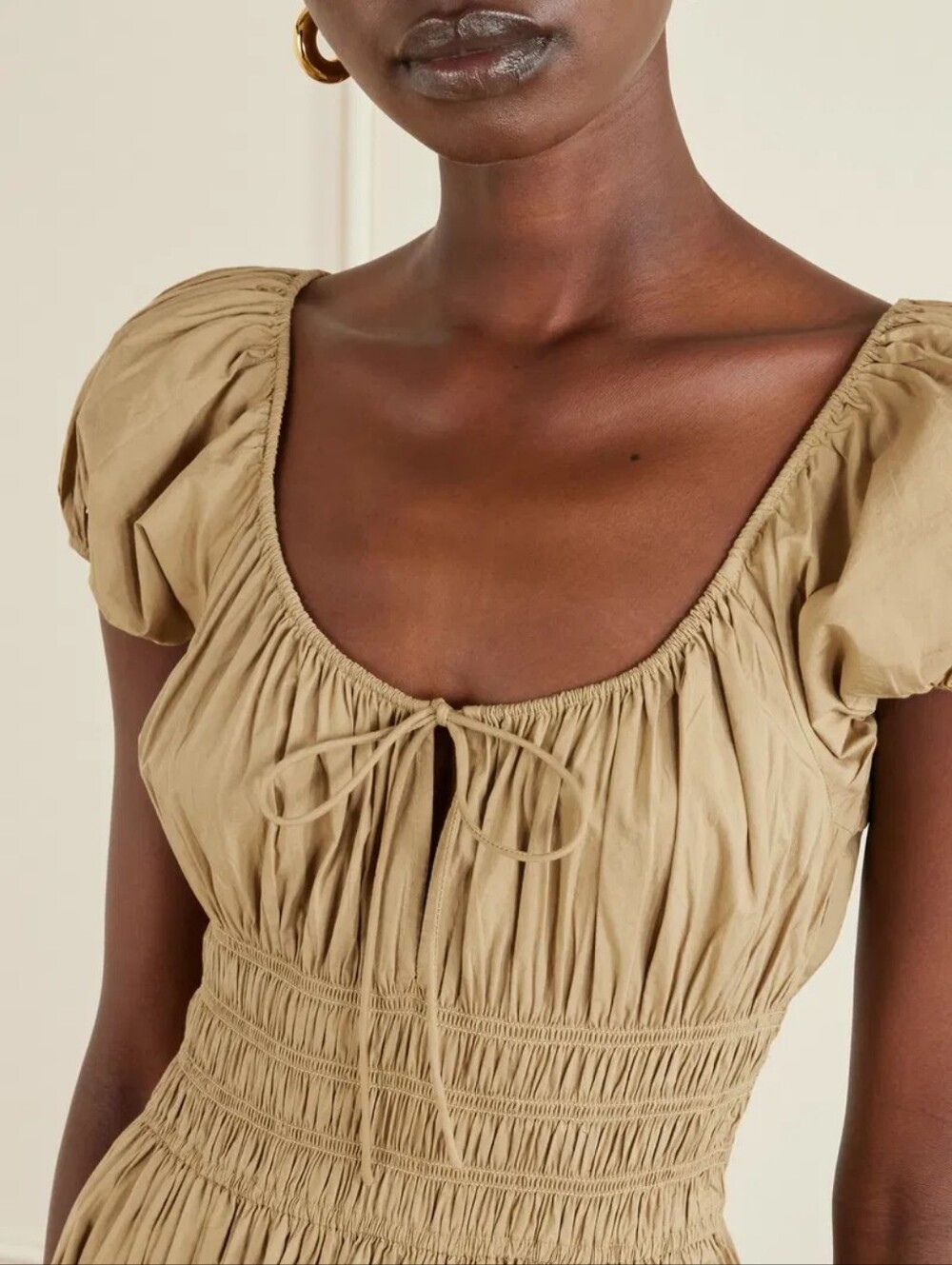 Doen Quinn in prairie sands xlarge midi dress bohemian organic cotton minimalist - Picture 5 of 5
